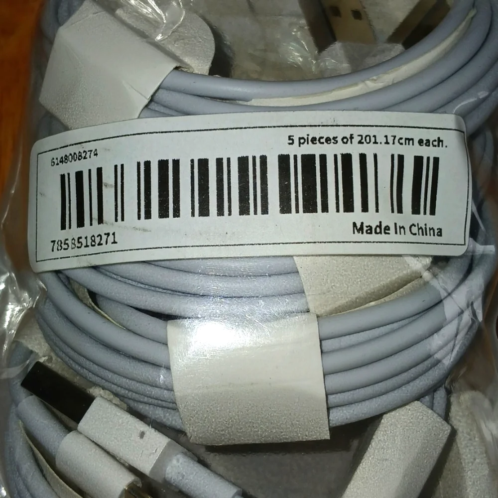 5- 6.5ft. USB White Iphone Charging Cords